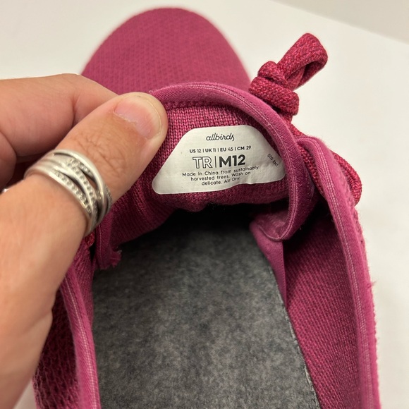 Allbirds Mens TR Tree Runners Pink Nikau Tourmaline Shoe Size 12 Limited Edition - Picture 9 of 9